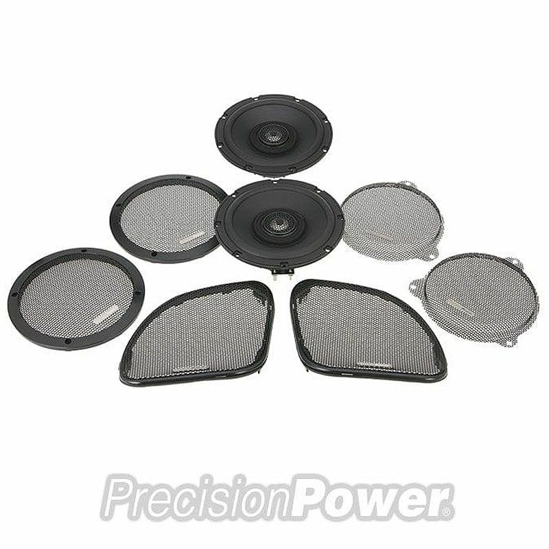 ハーレー ツーリング 6.5インチ フェアリング スピーカー 100W 2オーム グリル付き Precision Power（プレシジョンパワー）