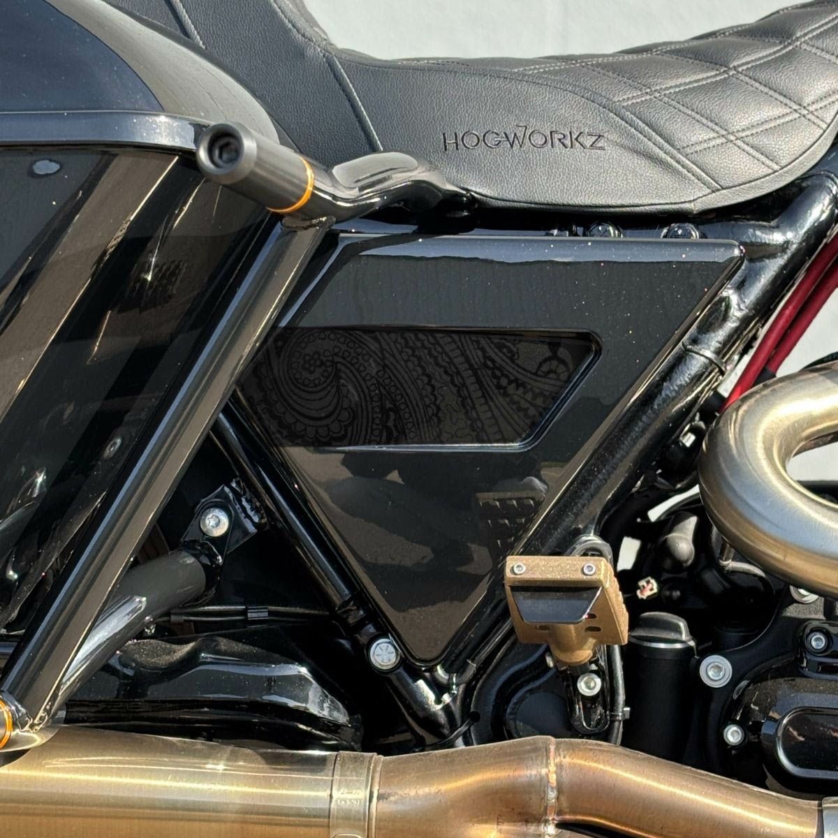 2014～2023 ツーリング ハードライン サイドカバー ビッビッドブラック HOGWORKZ（ホグワークズ）