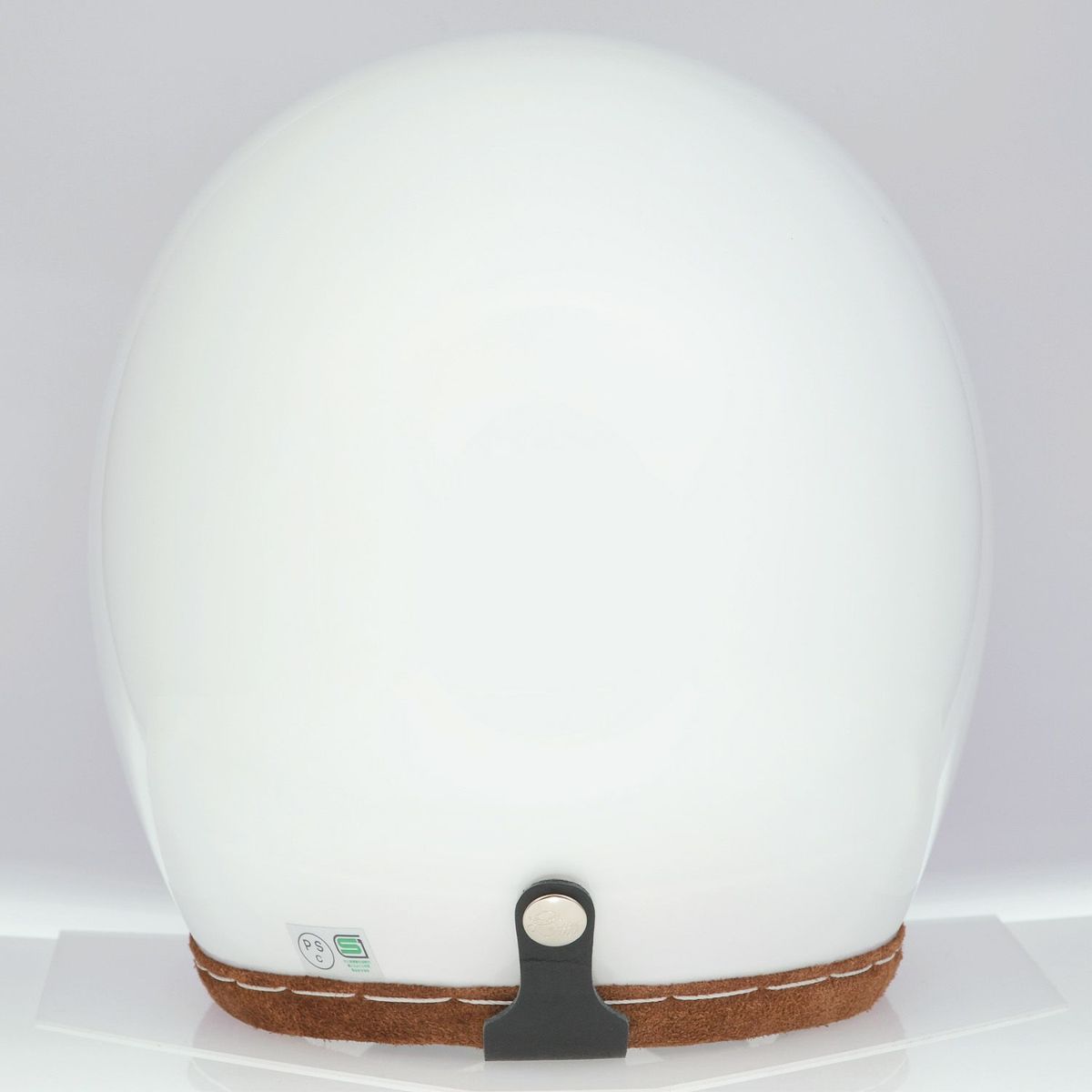 SHM HAND STITCH ジェットヘルメット Lot-112 ホワイト/ブリックトリム 4