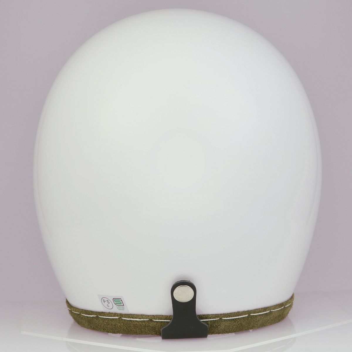 SHM HAND STITCH ジェットヘルメット Lot-112 ホワイト/アイビーグリーントリム 4