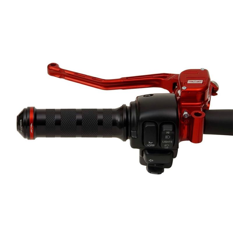 Wheelie ハーレーグリップ (ブラック/レッド) ケーブルスロットル用