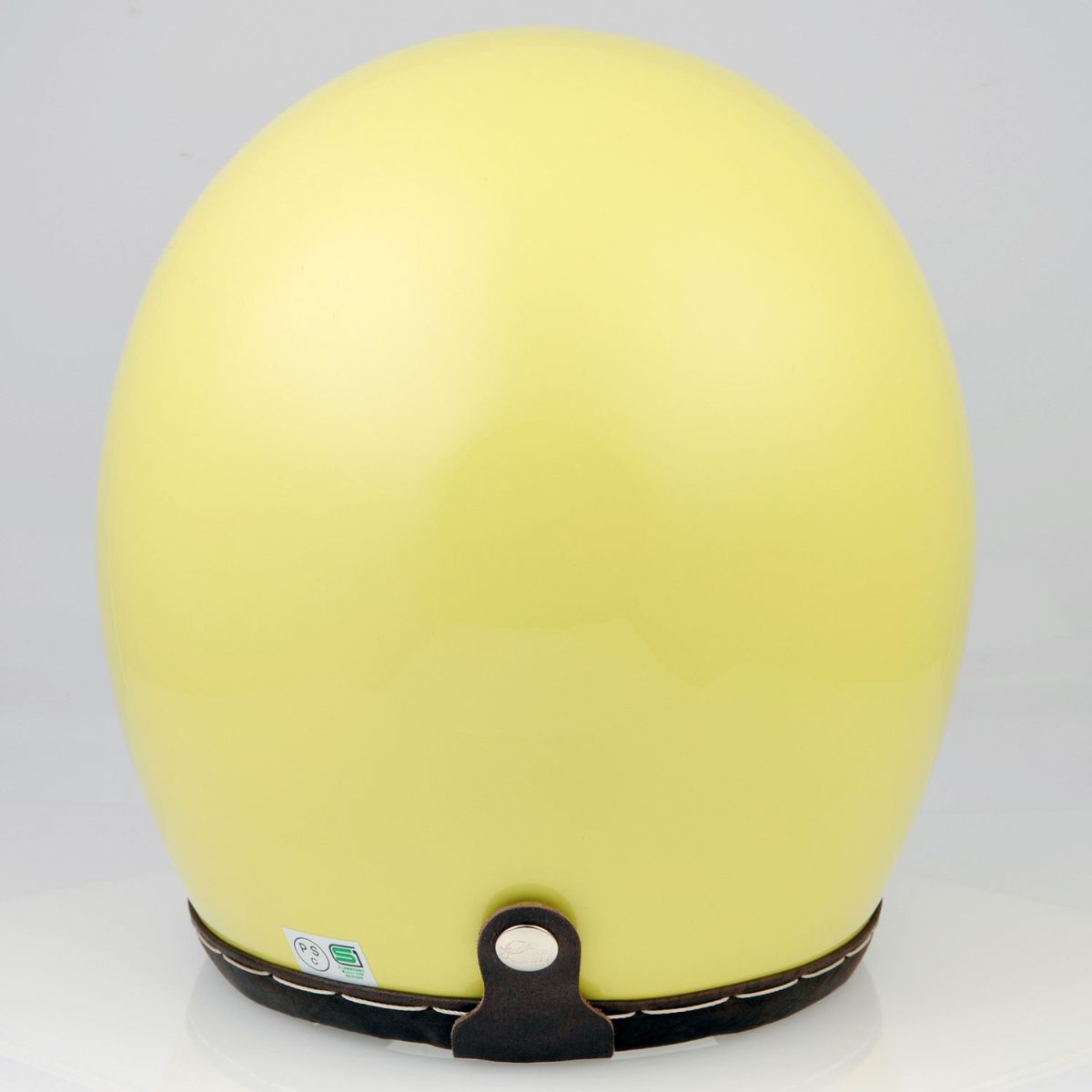 SHM HAND STITCH ジェットヘルメット Lot-113 ゴールドウッドイエロー/ココアレザートリム 4