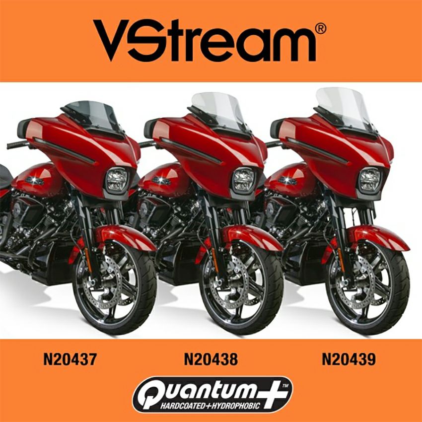 VStream ミッド・ウィンドシールド 9.5インチ (ライトスモーク) 2024以降 ストリートグライド1