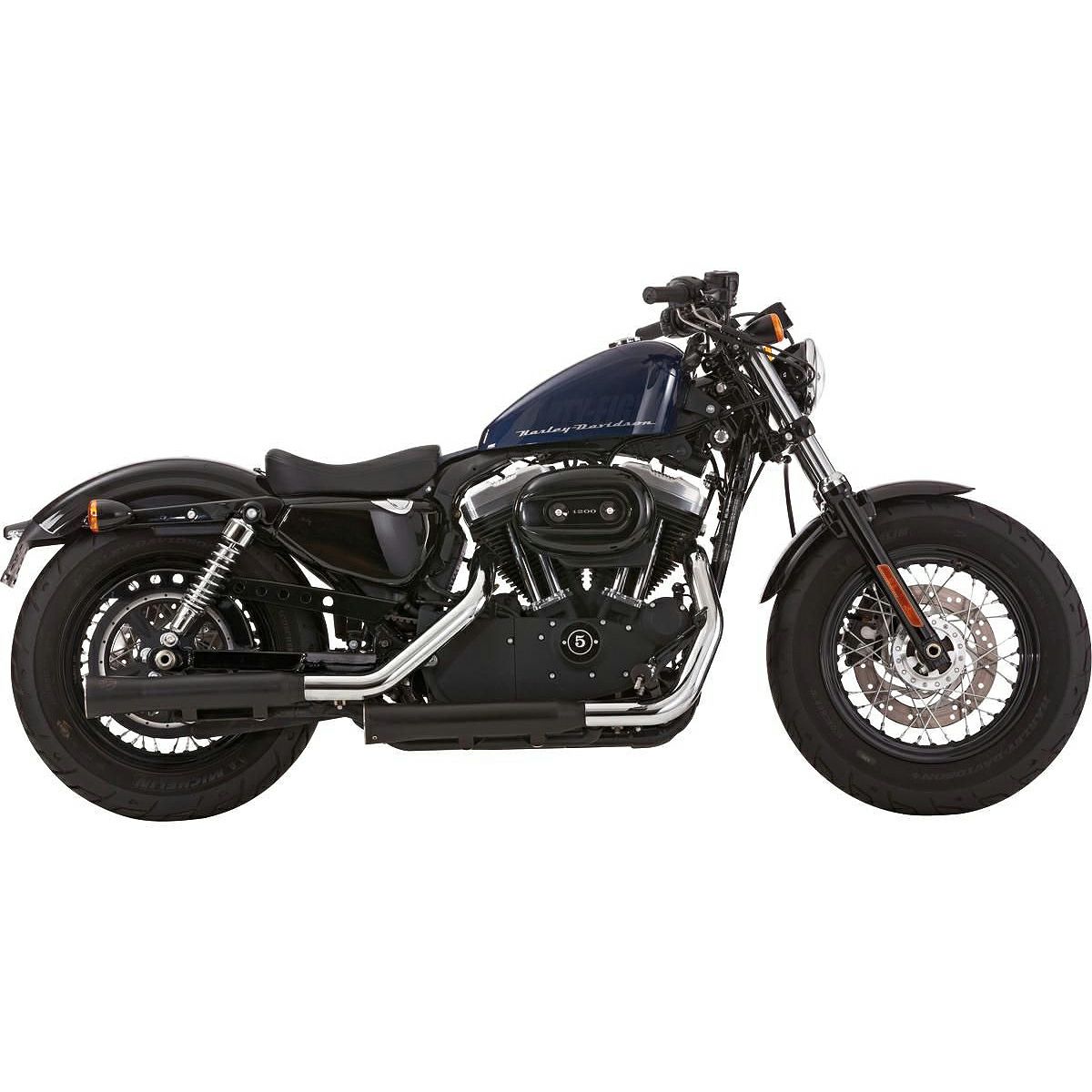 ダブルグルーブ スリップオンマフラー (ブラック) 2004～2013 スポーツスター1