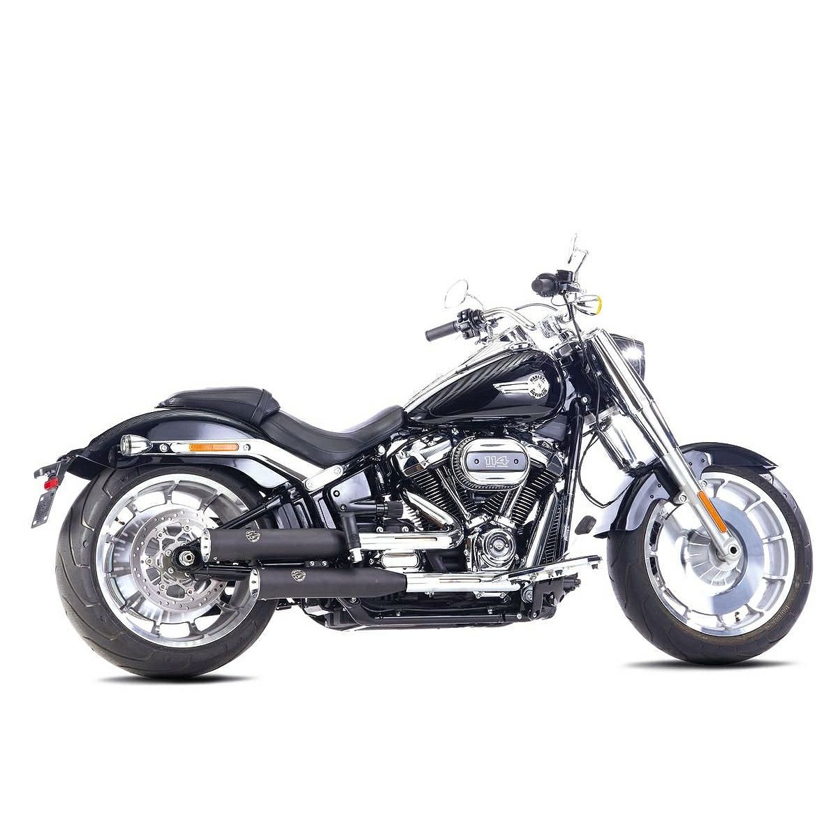 ダブルグルーブ スリップオンマフラー (ブラック) 2021～2024 ソフテイル2