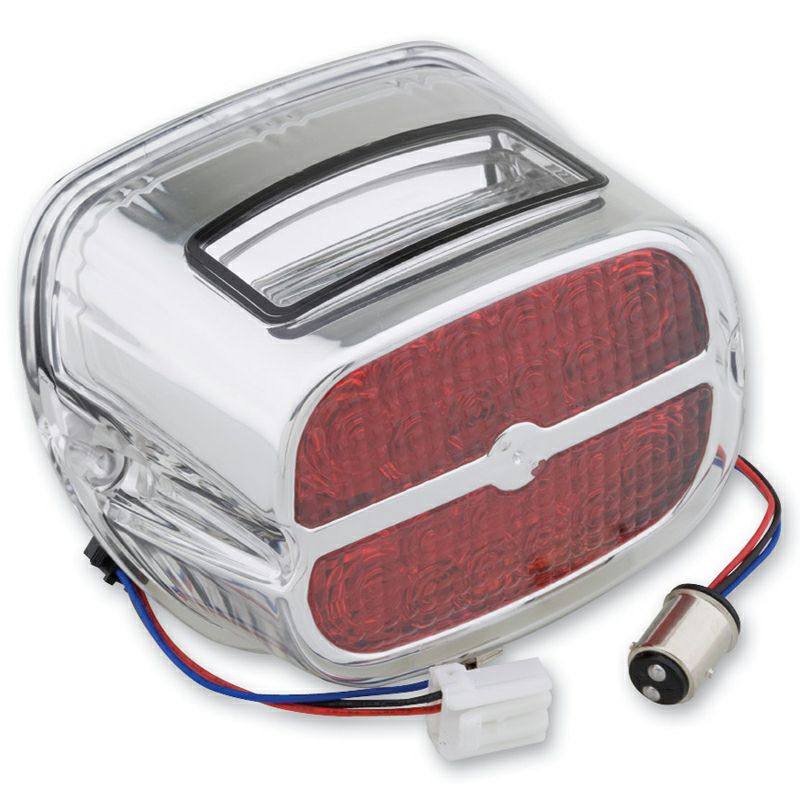 J＆P Cycles　LEDテールライト　レッドレンズ クローム・ハウジング-01