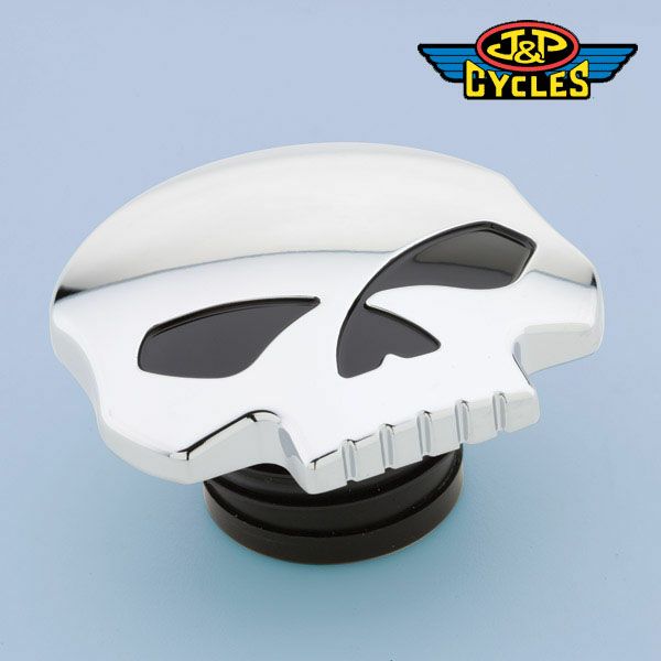 J＆P Cycles　スカル・フュエルキャップ  クローム-01