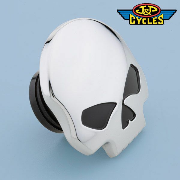 J＆P Cycles　スカル・フュエルキャップ  クローム-02