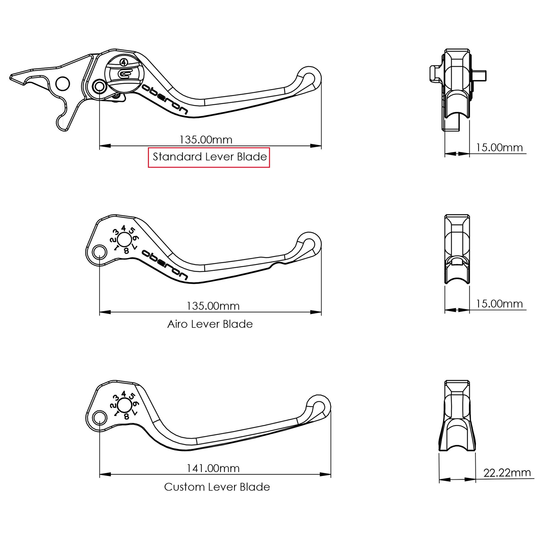 アジャスタブル・ブレーキレバー スタンダード (ブラック/レッド)5