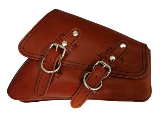 La Rosa Design スポーツスター・スイングアームバッグ（本革）　シェドロン　右側用-01