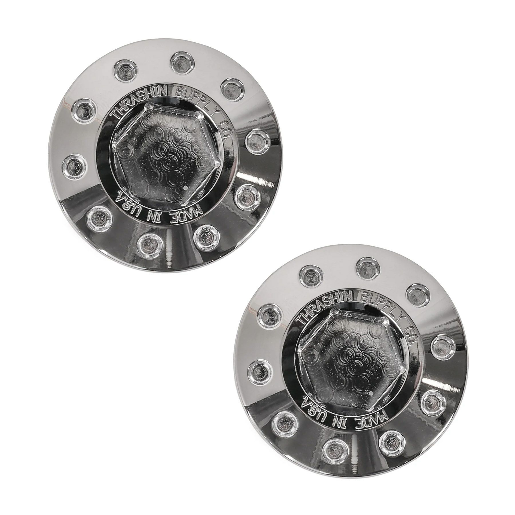 アルミビレット・フォークチューブキャップ (クローム)1