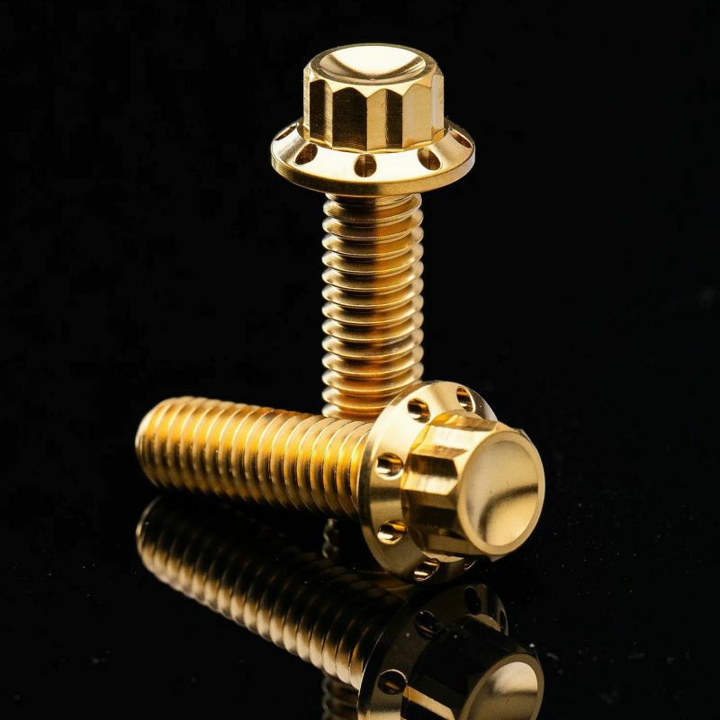 Arlenness（アレンネス） チタン 12ポイント トランスミッションサイドカバー ボルトキット ゴールド 2025以降 ツーリング、ソフテイル 3