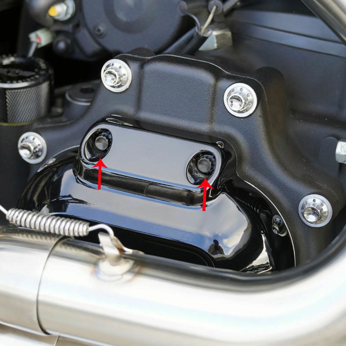 Arlenness（アレンネス） チタン 12ポイント トランスミッションサイドカバー ボルトキット ブラック 2017～2020 ツーリング