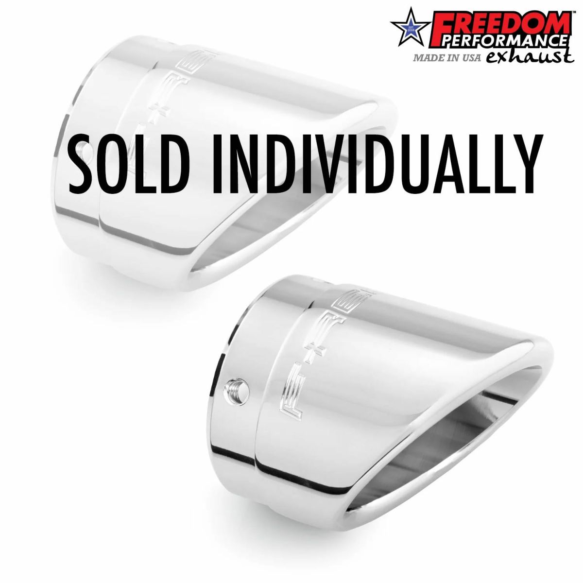 2.5インチ マフラー用 スラッシュカット エンドキャップ クローム フリーダムパフォーマンス