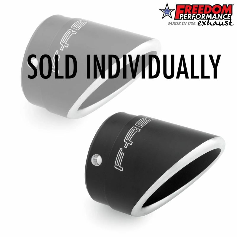 2.5インチ マフラー用 スラッシュカット エンドキャップ スカルプブラック フリーダムパフォーマンス