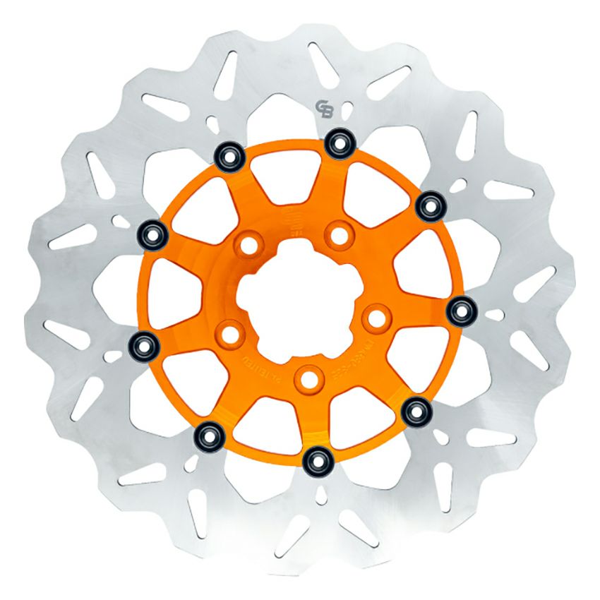 フローティングウェーブ・320mm フロントブレーキローター (オレンジ)
