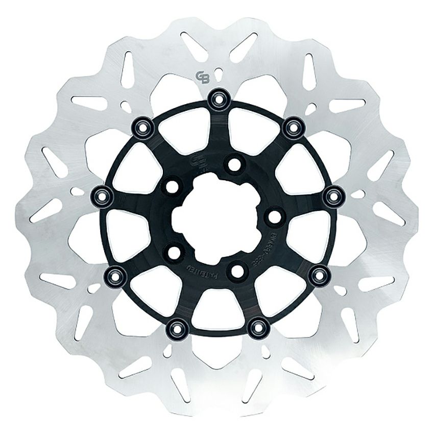 フローティングウェーブ・11.8インチ フロントブレーキローター (ブラック/コントラスト)