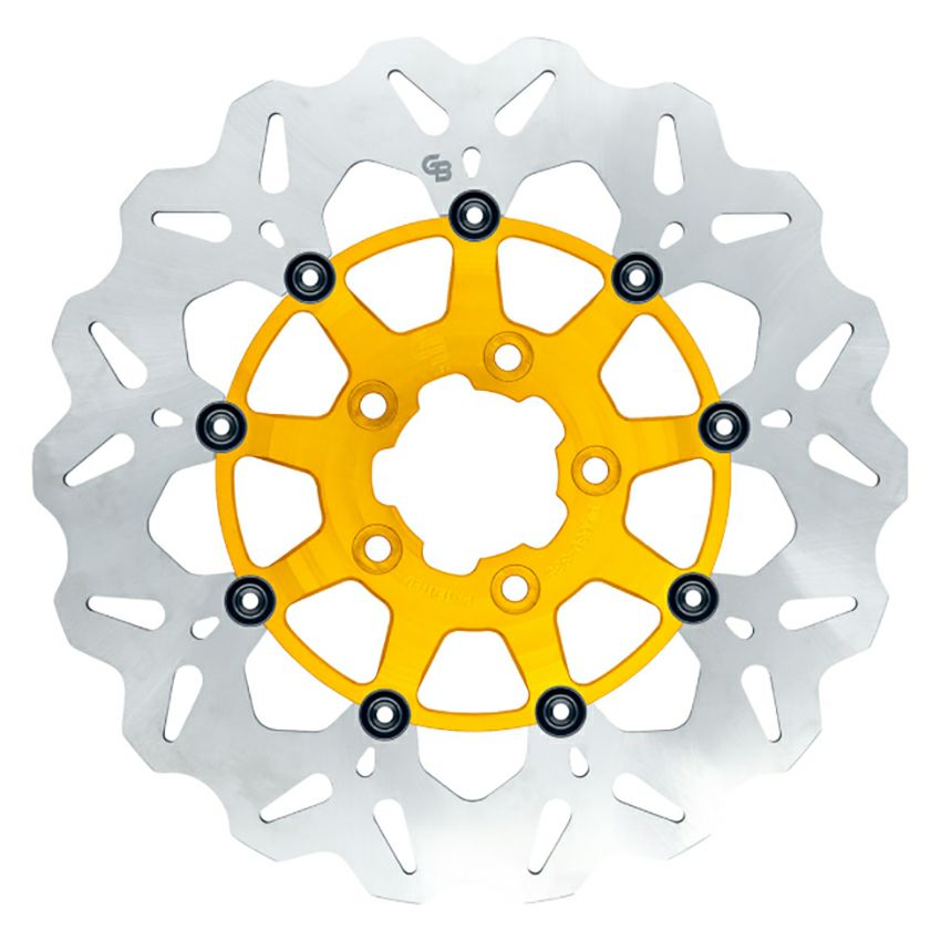 フローティングウェーブ・11.8インチ フロントブレーキローター (ゴールド)