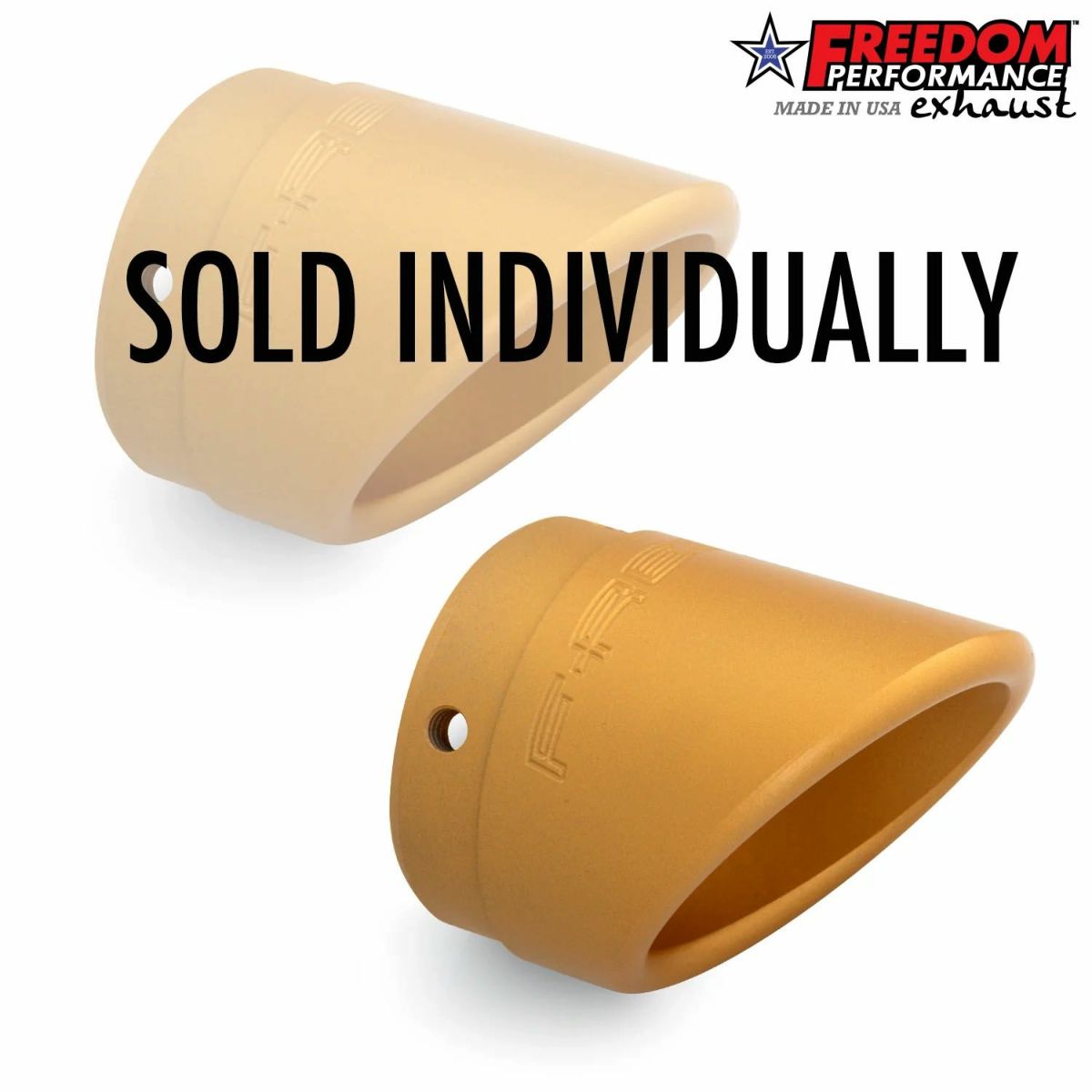 2.5インチ マフラー用 スラッシュカット エンドキャップ ゴールド フリーダムパフォーマンス