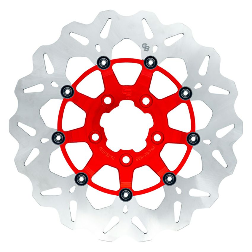 フローティングウェーブ・11.8インチ フロントブレーキローター (レッド)