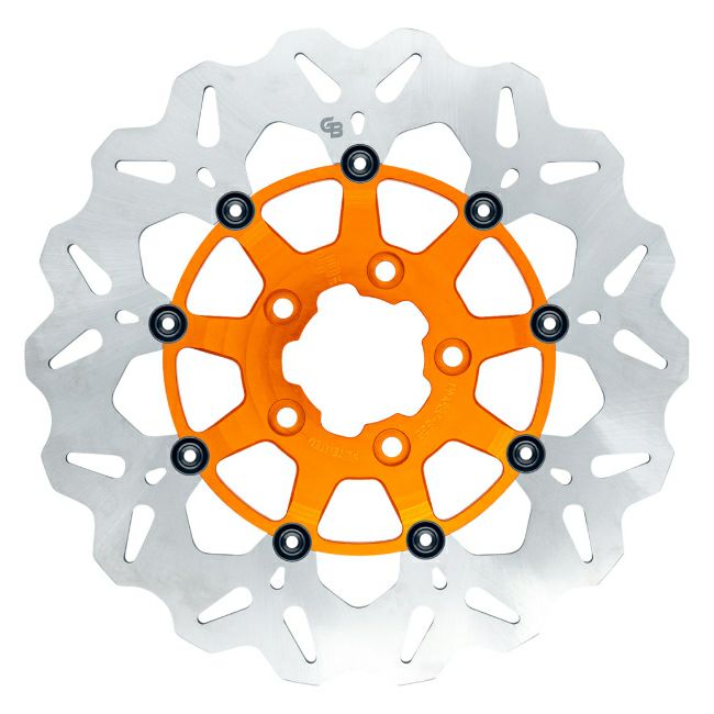 フローティングウェーブ・11.8インチ フロントブレーキローター (オレンジ)
