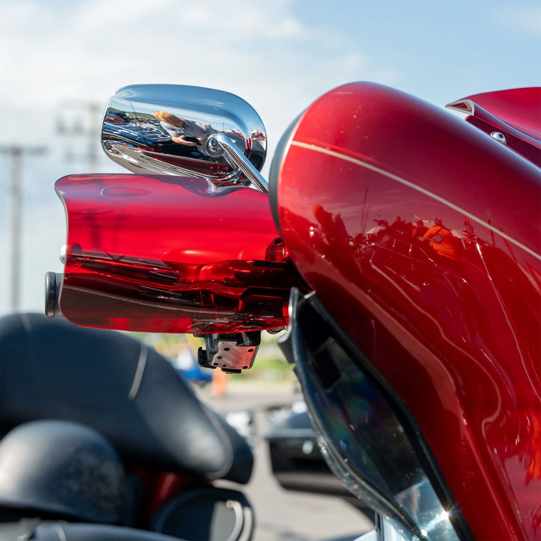 フレア・ハンドガード (レッド) ケーブルクラッチ車用