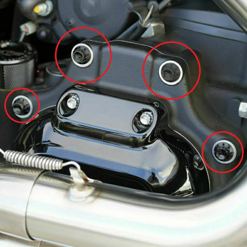 Arlenness（アレンネス） チタン 12ポイント トラップドア ボルトキット ブラック M8 ツーリング、ソフテイル