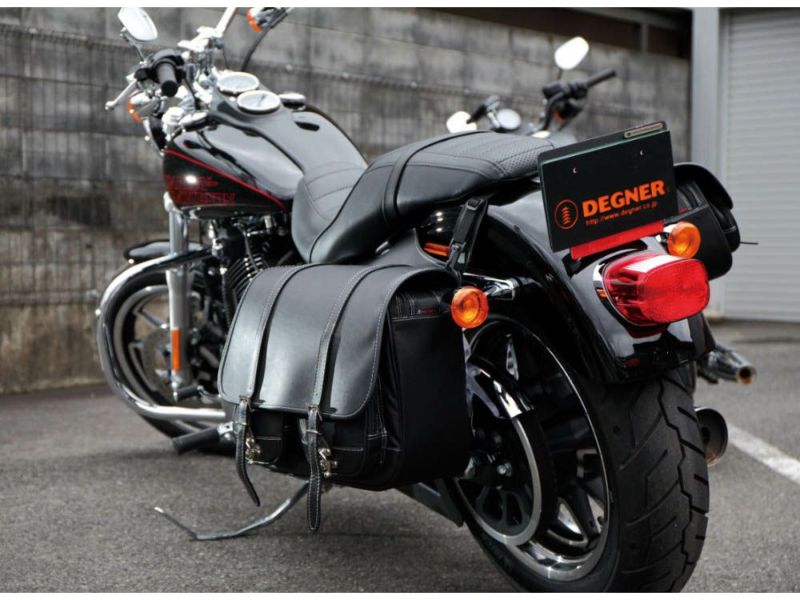 DEGNER NB-43 ナイロン製 右出しマフラー対応 ダブルサドルバッグ-01