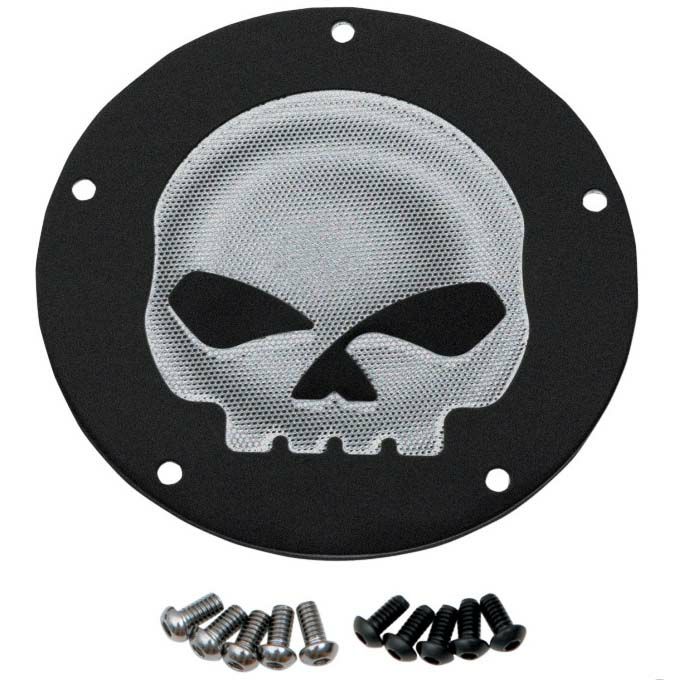 Drag Specialties ダービーカバー  ブラック＆スカル-01