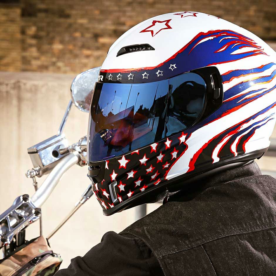 フルフェイスヘルメット パトリオット (レッド/ホワイト/ブルー)4