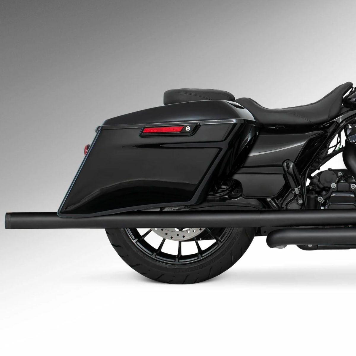 M8 ツーリング 2.5インチ径 トゥルーデュアル フルエキゾーストマフラー 42インチ ストレートエンドキャップ ブラック/ブラック フリーダムパフォーマンス