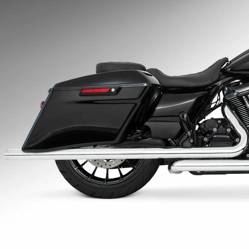 M8 ツーリング 2.5インチ径 トゥルーデュアル フルエキゾーストマフラー 39インチ ストレートエンドキャップ クローム/クローム フリーダムパフォーマンス