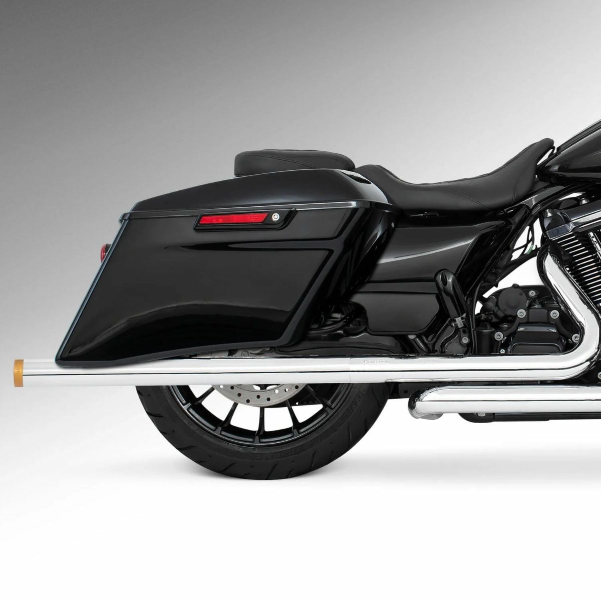 M8 ツーリング 2.5インチ径 トゥルーデュアル フルエキゾーストマフラー 39インチ ストレートエンドキャップ クローム/ゴールド フリーダムパフォーマンス