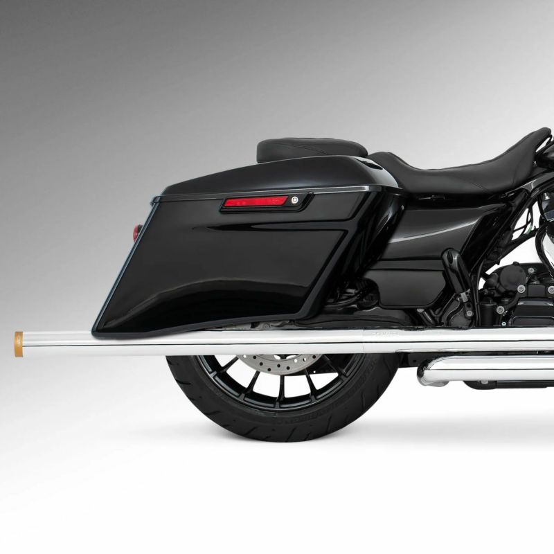 M8 ツーリング 2.5インチ径 トゥルーデュアル フルエキゾーストマフラー 42インチ ストレートエンドキャップ クローム/ゴールド フリーダムパフォーマンス