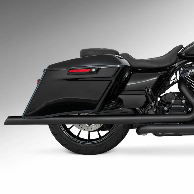 M8 ツーリング 2.5インチ径 トゥルーデュアル フルエキゾーストマフラー 39インチ スラッシュカットエンドキャップ ブラック/ブラック フリーダムパフォーマンス