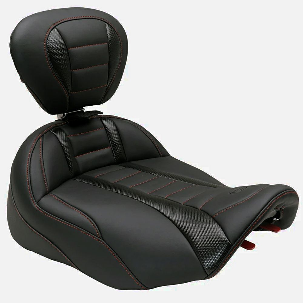 デラックス・ソロシート (バックレスト付) レッドステッチ