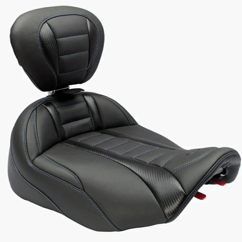 デラックス・ソロシート (バックレスト付) ブルーステッチ