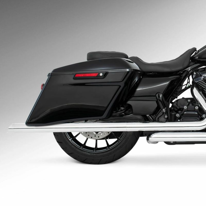 M8 ツーリング 2.5インチ径 トゥルーデュアル フルエキゾーストマフラー 39インチ スラッシュカットエンドキャップ クローム/クローム フリーダムパフォーマンス