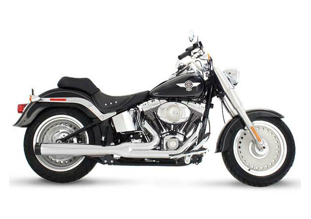 ラインハート（RINEHART）　SOFTAIL用　2-in-1 フルエキ・マフラー（クローム・エンド）-01