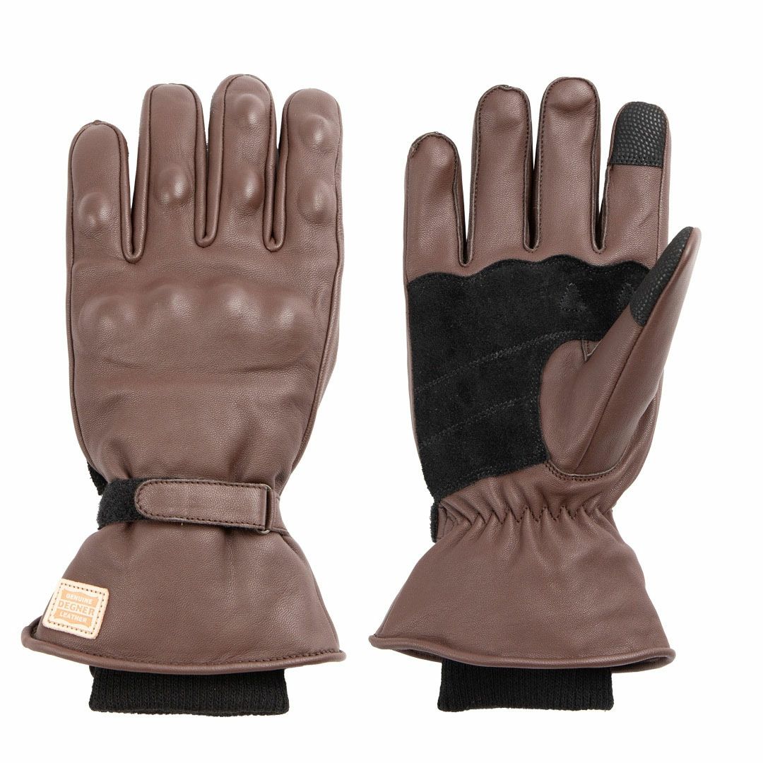 DEGNER デグナー ウインター レザー リブグローブ ブラウン 2