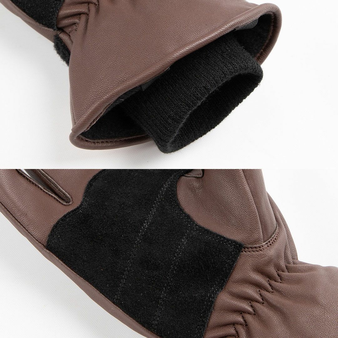 DEGNER デグナー ウインター レザー リブグローブ ブラウン 5