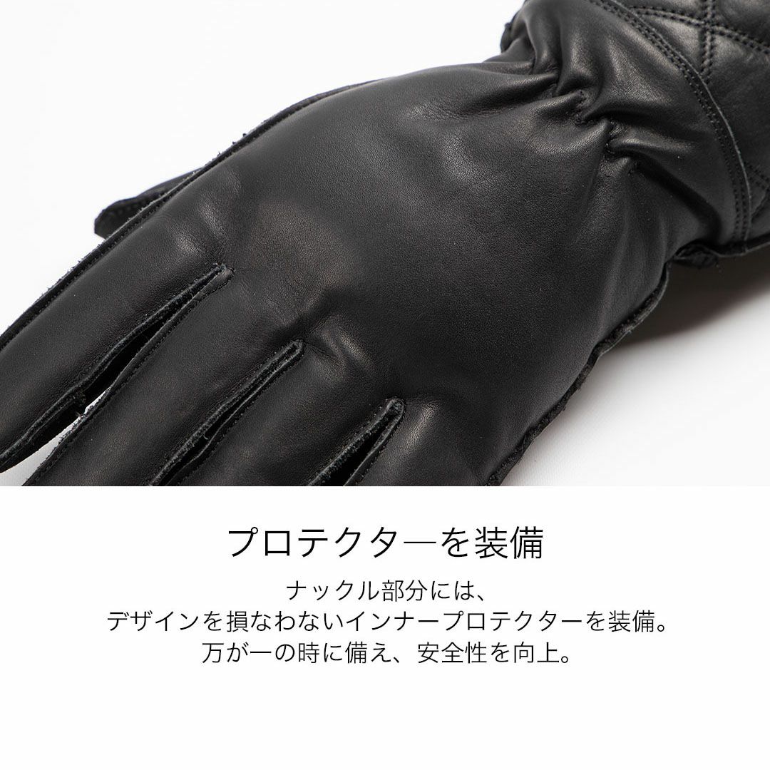 DEGNER デグナー レディース ウインター レザー グローブ ブラック 4