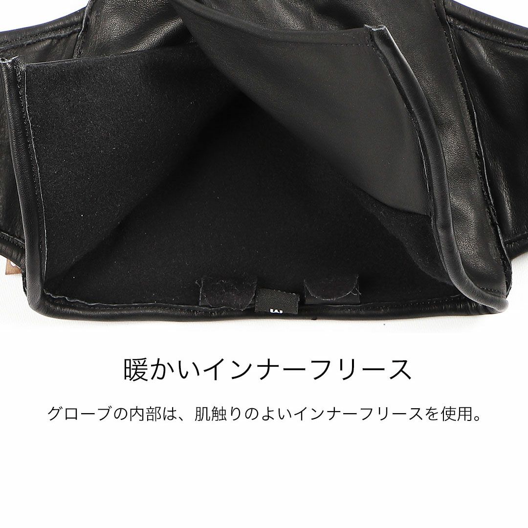 DEGNER デグナー レディース ウインター レザー グローブ ブラック 6