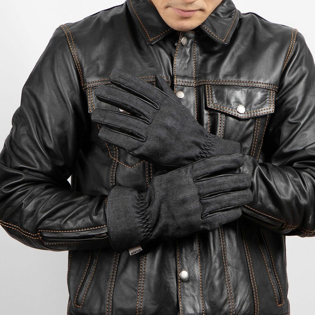 DEGNER デグナー レザー&AAAデニムコンビ グローブ ブラック