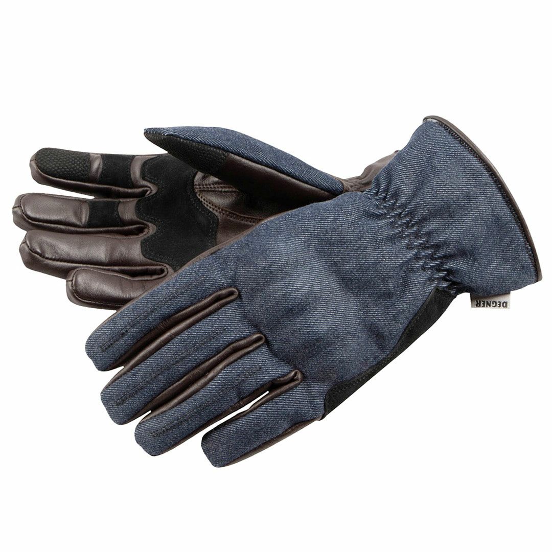 DEGNER デグナー レザー&AAAデニムコンビ グローブ ネイビーデニム/ブラウンレザー 2