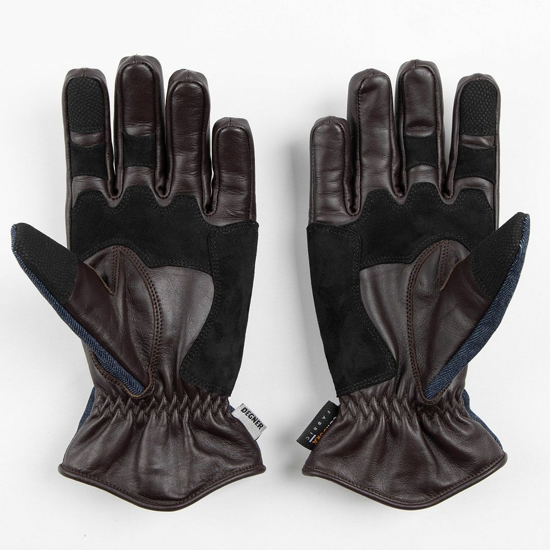 DEGNER デグナー レザー&AAAデニムコンビ グローブ ネイビーデニム/ブラウンレザー 4