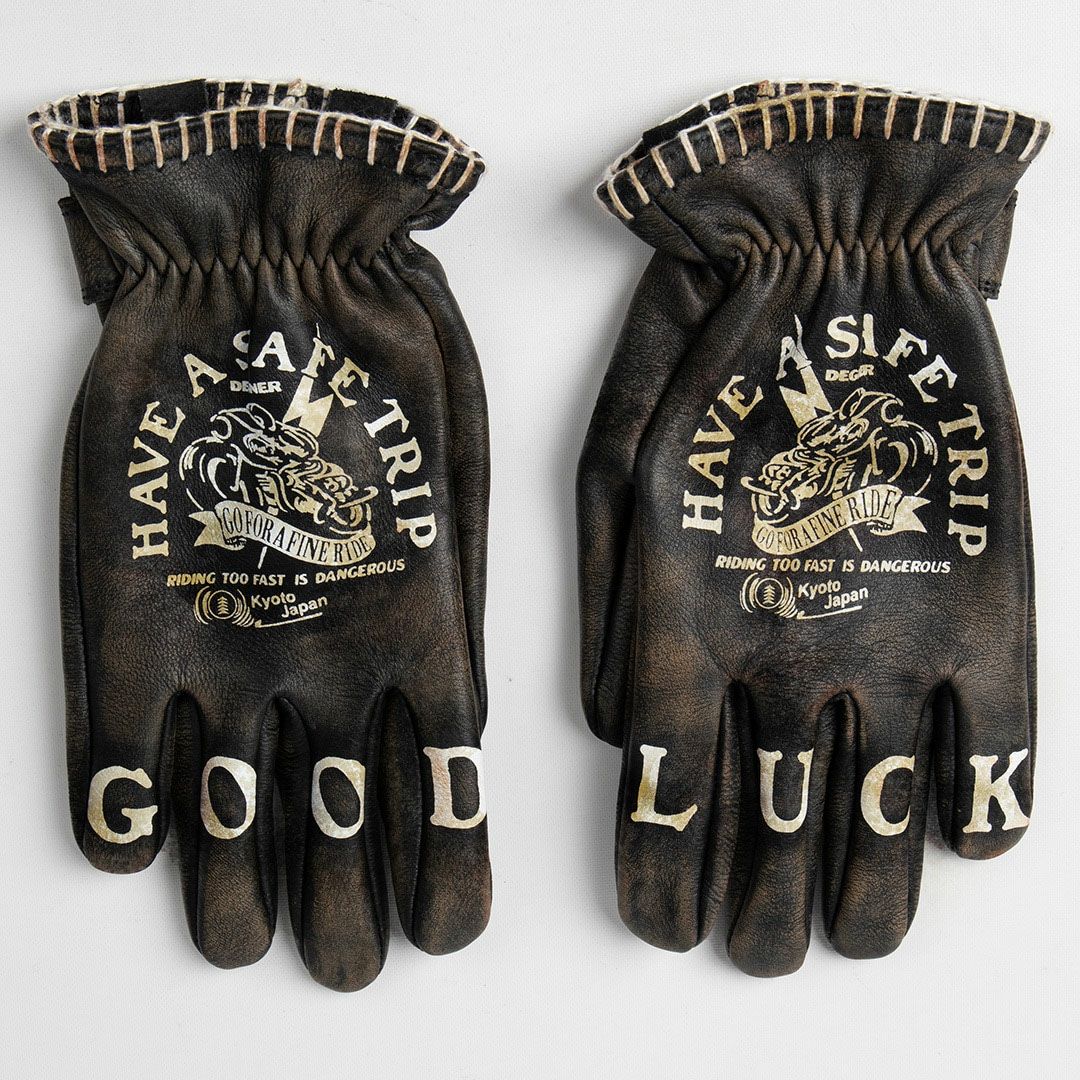 DEGNER デグナー プリント レザー グローブ ブラック 3