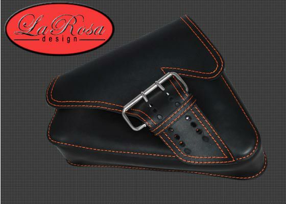 La Rosa Design シングルベルト・スポーツスター（本革）ブラック/オレンジステッチ-01
