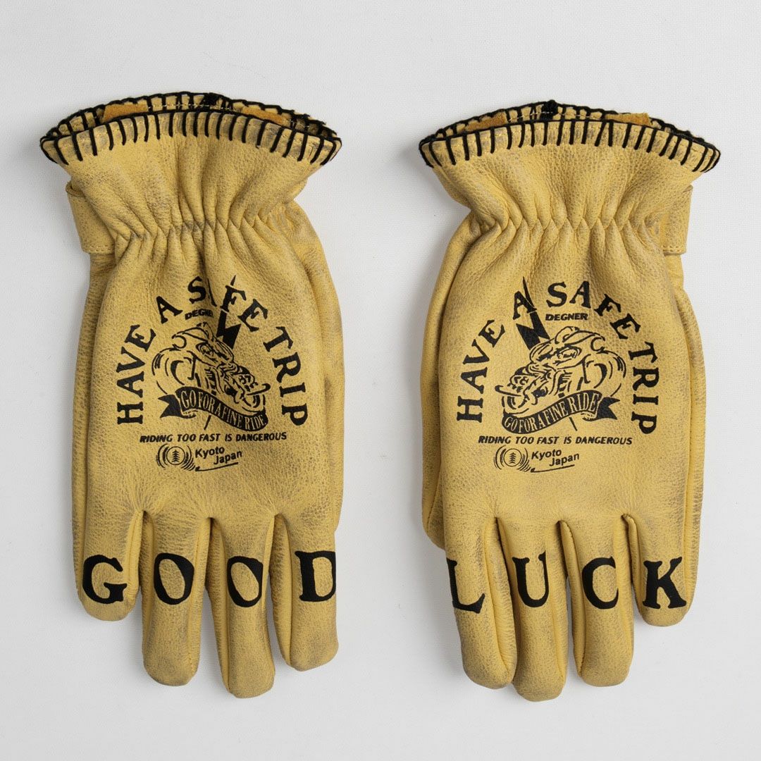 DEGNER デグナー プリント レザー グローブ タン 3