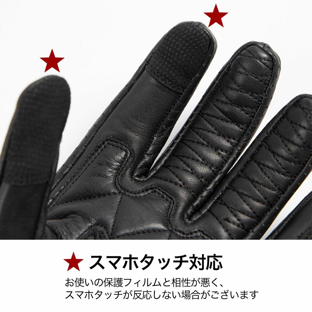 DEGNER デグナー プロテクター カウレザー グローブ ブラック 8